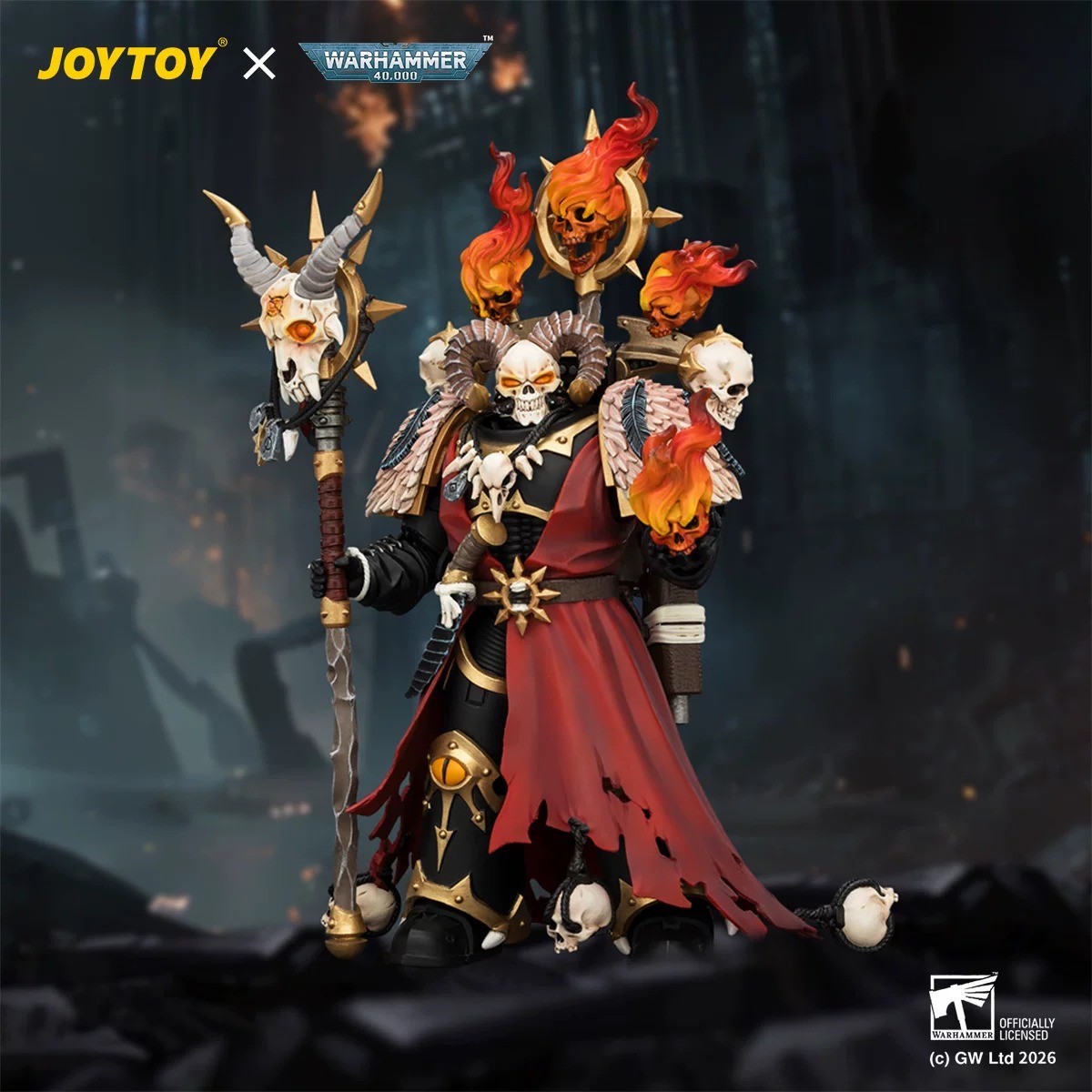 模玩日報：【預售情報】｜JOYTOY 暗源《戰錘40K》黑色軍團 附魔大師 可動手辦
預計出貨：2026 年 10 月